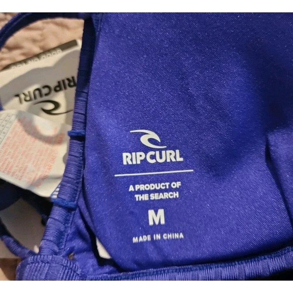 Rip Curl Women's Standard Premium Surf Fixed Triangle Top Blue Size M New